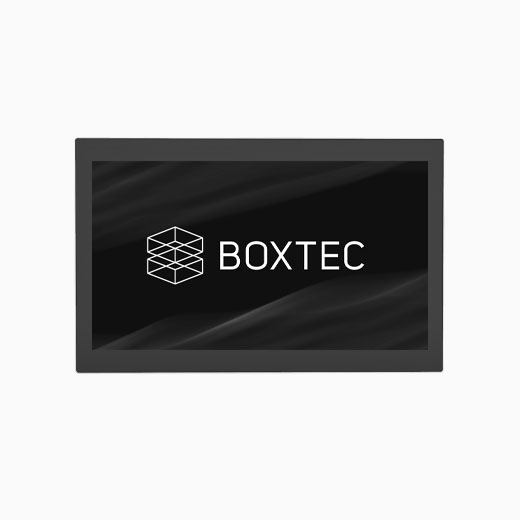 BOXTEC Core 900 stainless steel Panel PC, front view.