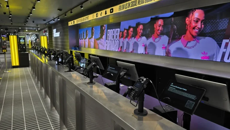 Multiple BOXTEC Ninja POS terminals installed in JD Sports store.
